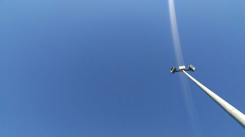 Low angle view of clear blue sky