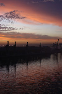 Scenic view of sea during sunset