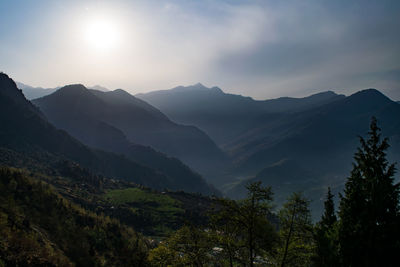 Scenic view of mountains against sky