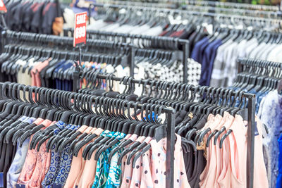 Row of shopping cart at market