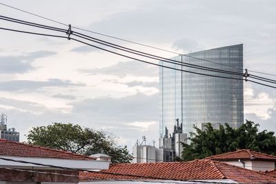 Low angle view of roof and building against sky