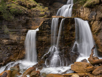 Scenic view of waterfall