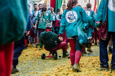 Rear view of people enjoying music concert