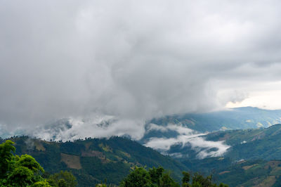 Scenic view of mountains against sky