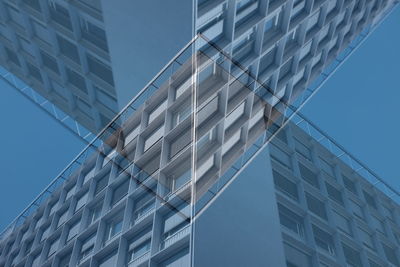 Digital composite image of modern building against clear sky