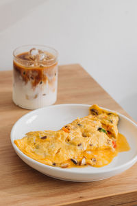 Close-up of food in plate on table