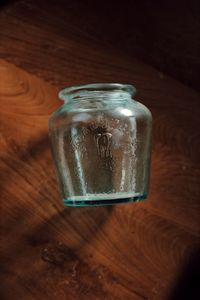 Close-up of ice cream in glass on table