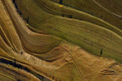 High angle view of land