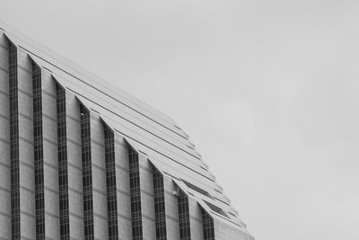 Low angle view of modern building against clear sky