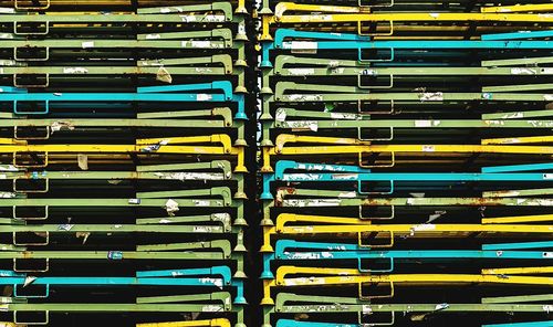 Full frame shot of yellow lines