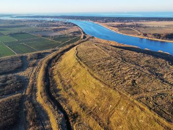 High angle view of beach