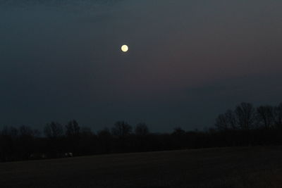 Scenic view of field against sky at night