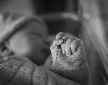 Close-up of baby hand