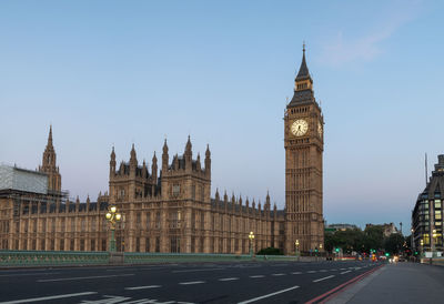 View of clock tower in city