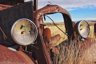 Close-up of rusty machine part