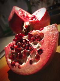 Close-up of strawberry on table