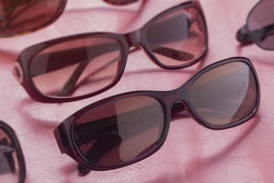 Close-up of sunglasses on table