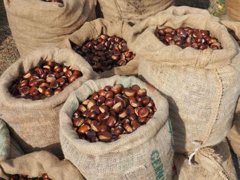 Chestnuts on the market.