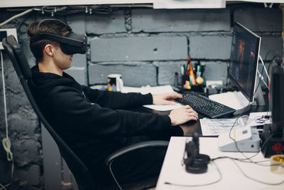 Man using computer at office