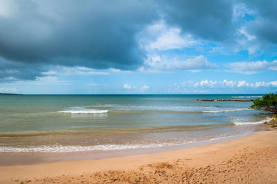 Scenic view of beach against sky