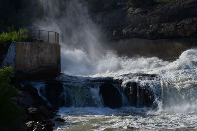 Scenic view of waterfall