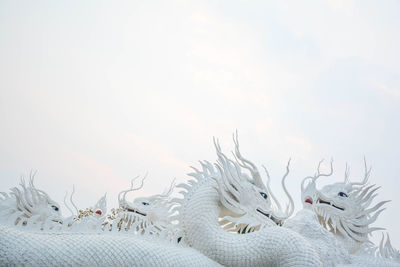 White chinese dragon decorated on a chinese dragon sculpture design background