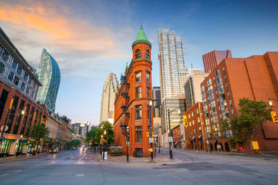 Low angle view of buildings against sky