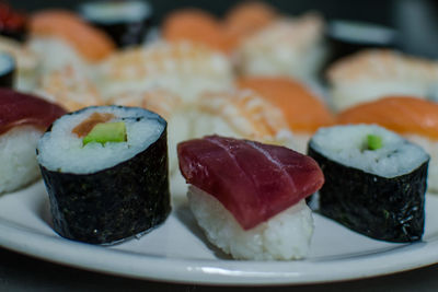 Close-up of served in plate