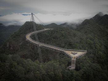 High angle view of mountain against sky