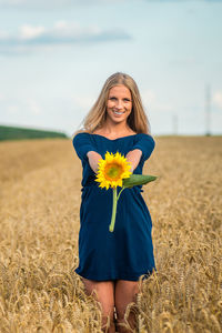 Woman standing in a field