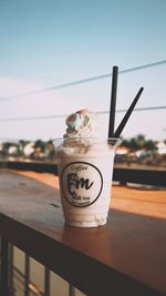 Close-up of drink on table