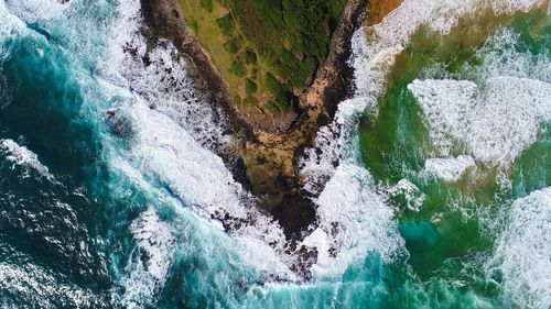 High angle view of waterfall