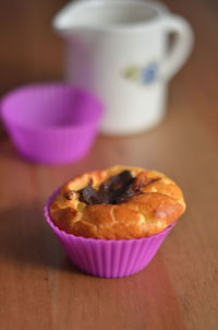 Close-up of muffin on table