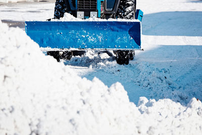 Low section of snow covered road