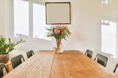 Close-up of empty table at home