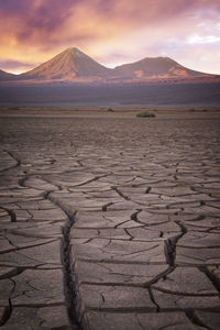 Cracks and volcanoes in the atacama desert