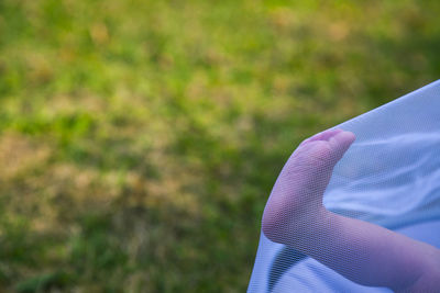 Close-up of baby's foot