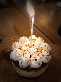 Close-up of cake on table