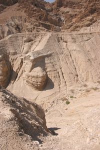High angle view of rock formations at judaean desert