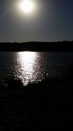 Scenic view of sunset over river