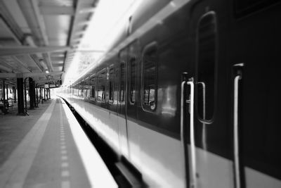 Train carriage on railway station platform