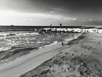 Tourists on beach