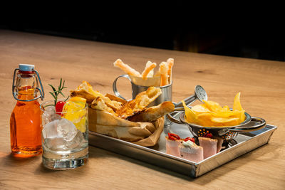 Close-up of food on table