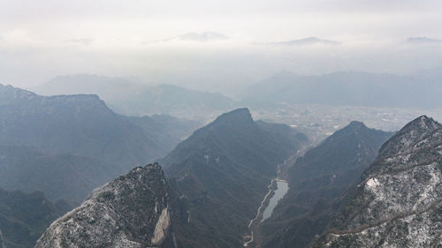 Scenic view of mountains against sky