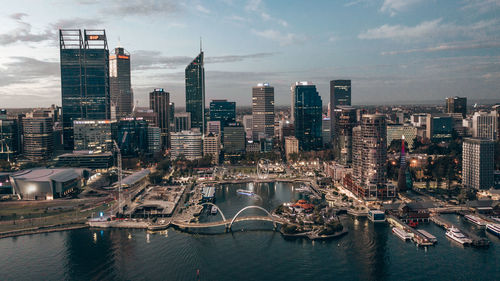 Aerial image of city of perth in western australia.