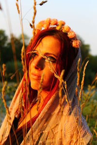 Close-up portrait of young woman