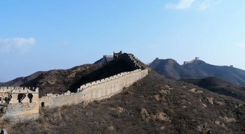 Panoramic view of a great wall of china segment