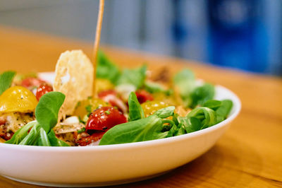 Close-up of fresh salad in bowl