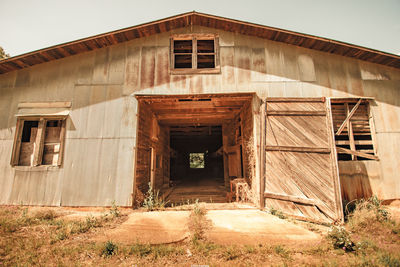 Exterior of old barn on farm