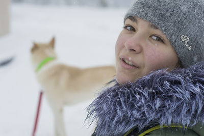 Close-up of girl outdoors